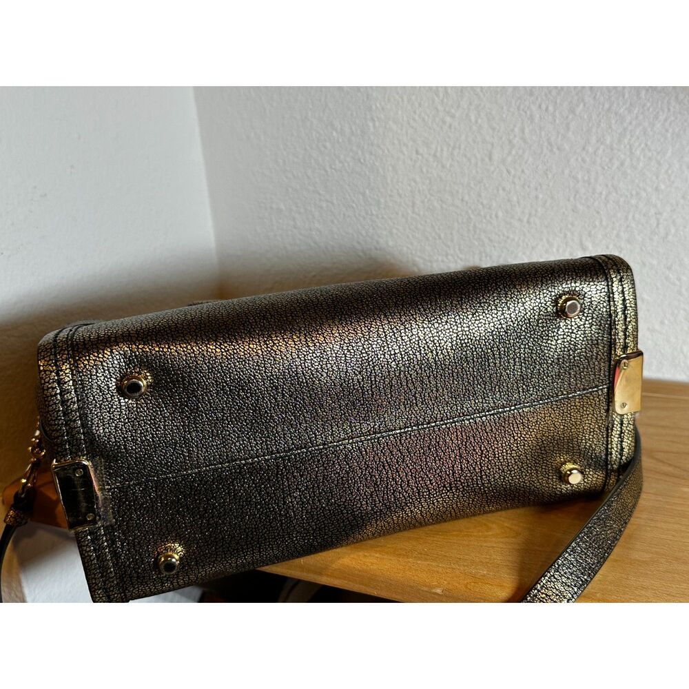 Coach Gold Leather Swagger Medium Carryall Top Handle Bag EUC - Picture 5 of 9